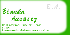 blanka auspitz business card